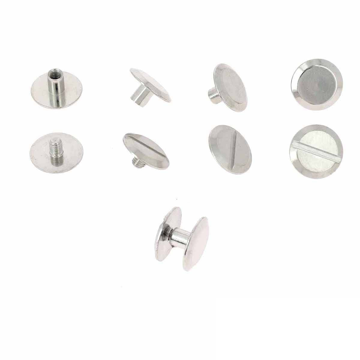 Lot de vis Chicago en laiton, diamètre 12 mm, entraxe 6 mm, accessoires Deco Cuir pour fixation ou assemblage.