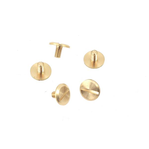 Lot de 5 vis en laiton de 3x5 mm, tête plate, accessoires Deco Cuir, pour fixation et assemblage.