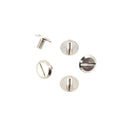 Lot de 5 vis à tête plate de 3x5 mm de la marque Deco Cuir, accessoires en métal nickelé pour projets de bricolage.