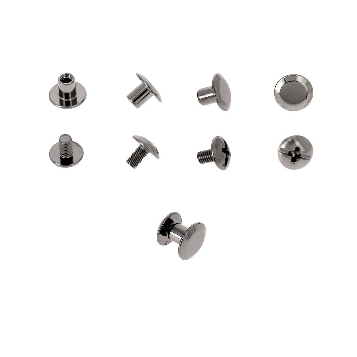 Vis Chicago Deco Cuir, diamètre 9mm, entraxe 5mm, accessoires pour canon de fusil, durable et robuste.