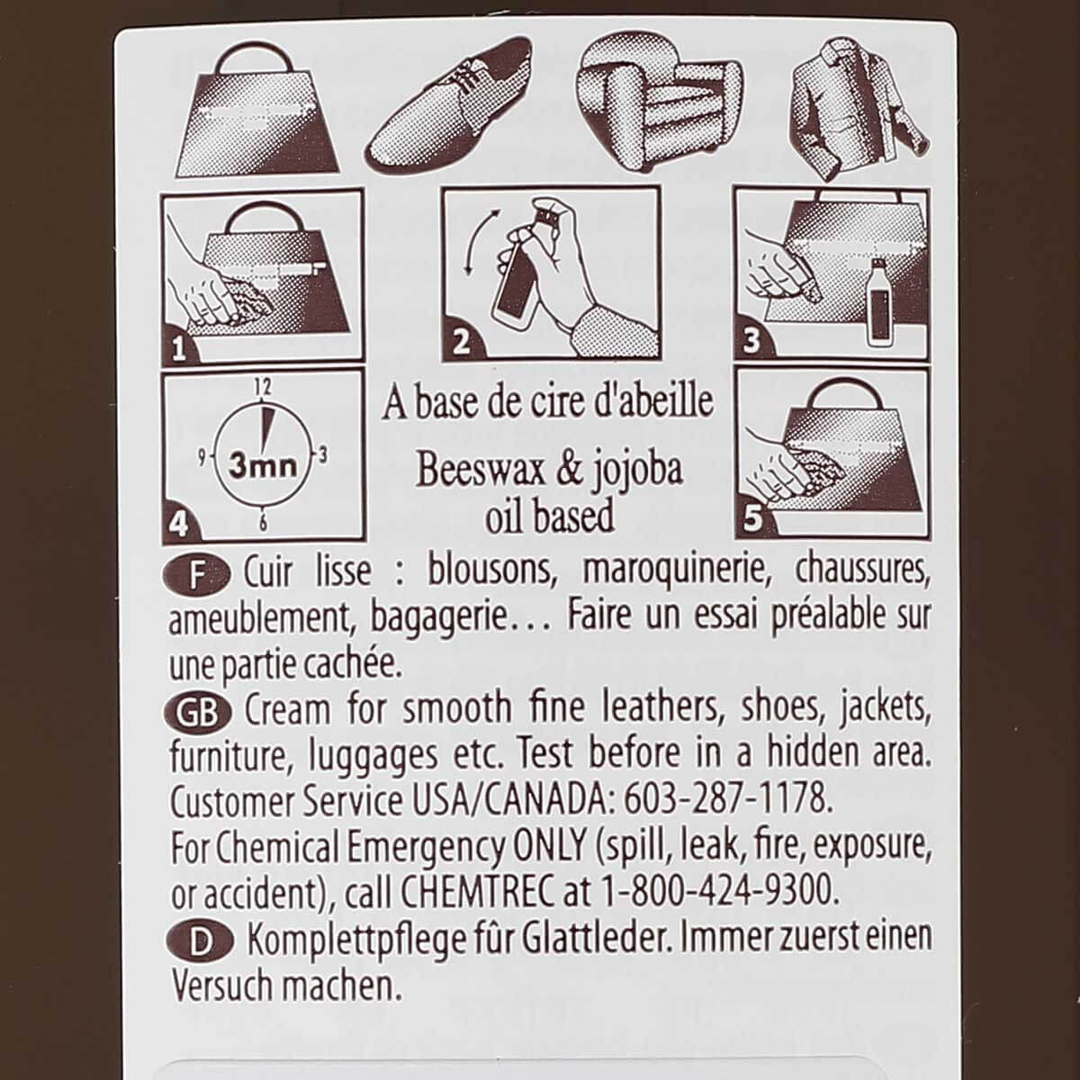 Crème universelle Saphir pour l'entretien du cuir noir 150 ml, produit pour nourrir et protéger le cuir.