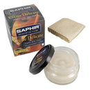 Crème délicate pour cuir Saphir 50 ml avec chamoisine pour l'entretien du cuir, applicateur pour nettoyage et soin du cuir.