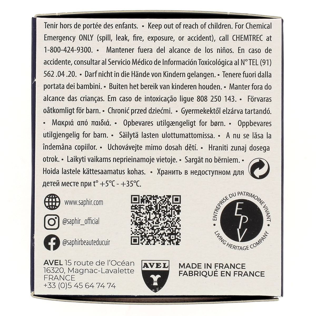 Gel pour cuir métallisé ou tressé Saphir 50 ml avec chamoisine, entretien élégant pour cuirs brillants ou tressés.