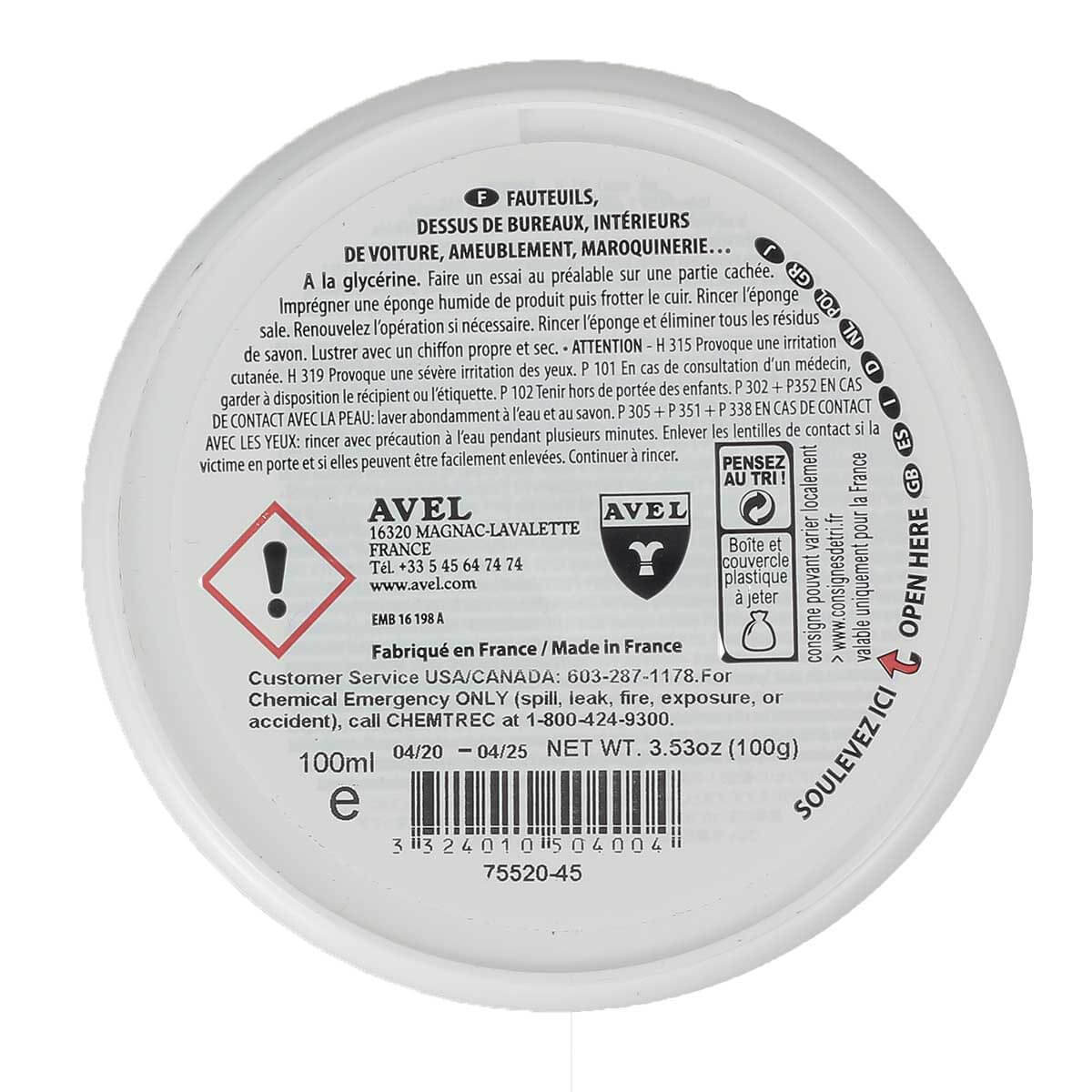 Savon régénérant pour cuir Saphir Noir Saphir, 100ml, pour l'entretien et la revitalisation du cuir.