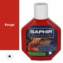 Recolorant pour cuir Saphir Juvacuir 75 ml en rouge, contenant un liquide pour l'entretien et la restauration du cuir.