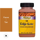 Finition de tranche pour cuir Fiebing's Edge Kote, teinture marron fauve, 118 ml, appliquée sur un bord de cuir.