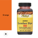 Teinture pour cuir Fiebing's Leather dye 118ml en orange, bouteille de teintures et peintures pour cuir.