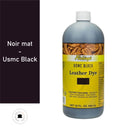Teinture pour cuir Fiebing's Leather Dye NOIR MAT ou USMC BLACK, flacon de 936 ml, teinture liquide pour cuir noir mat.
