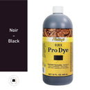 Teinture à l'huile Fiebing's Pro Dye noire, peinture pour cuir et matériaux, flacon de 936 ml, liquide noir profond.