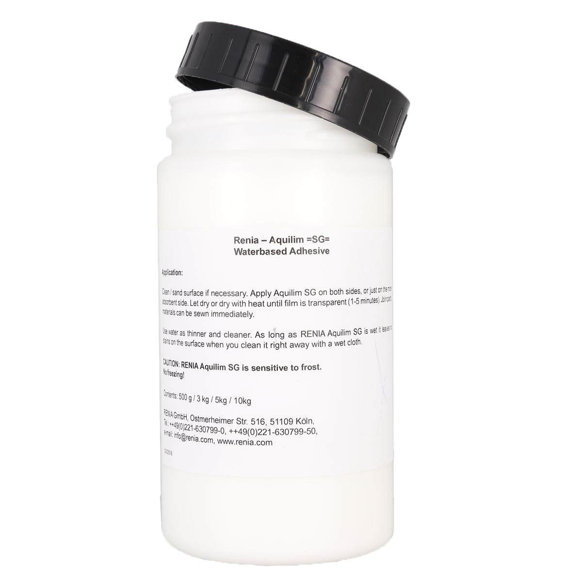 Colle contact repositionnable Aquilim SG Renia pour cuir, tube de 500 g, application facile sur matériaux souples.