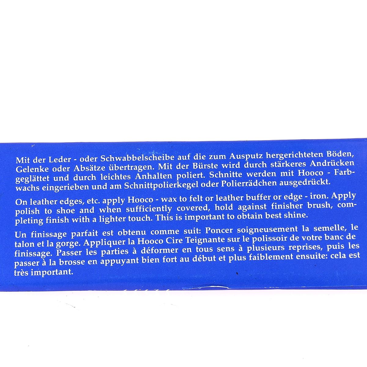 Cire teignante pour cuir Hooco, brun moyen, en pot pour l'entretien et la restauration du cuir, visible dans l'image.