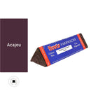 Cire teignante pour cuir Hooco en acajou, produit d'entretien du cuir, applicateur visible sur le pain de cire.