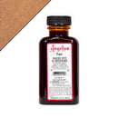 Teinture pour cuir velours Angelus Suede Dye 90ml couleur Tan 029, applicateur visible sur cuir en velours marron clair.