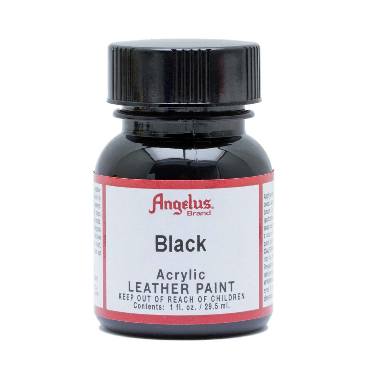 Peinture acrylique pour cuir Angelus noire, teinture et peinture de haute qualité pour projets de réparation ou décoration.