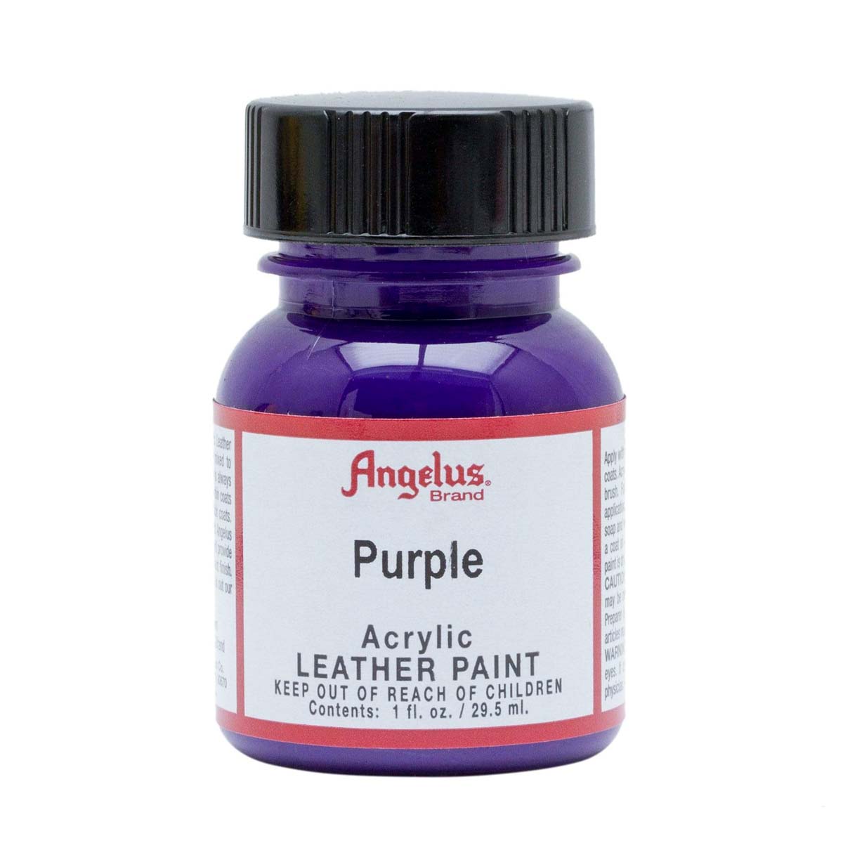 Peinture acrylique pour cuir Angelus 29,5 ml couleur violet standard 047, texture fluide pour customisation de cuir.