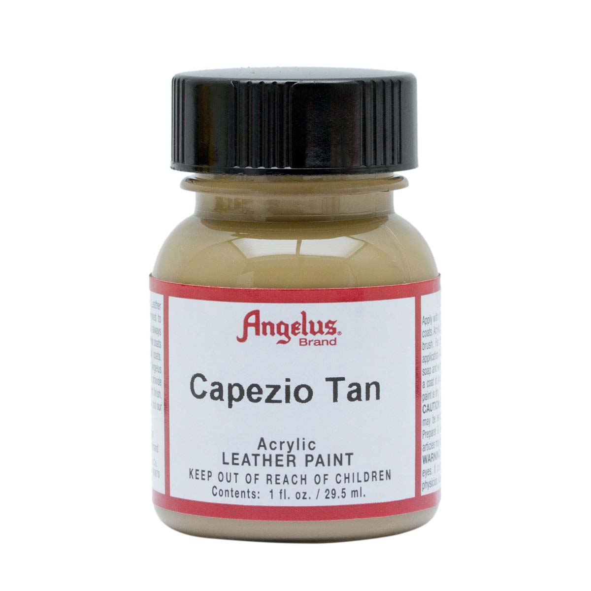 Peinture cuir acrylique Angelus 29,5 ml Capezio Tan 163 pour personnaliser ou restaurer des chaussures en cuir.