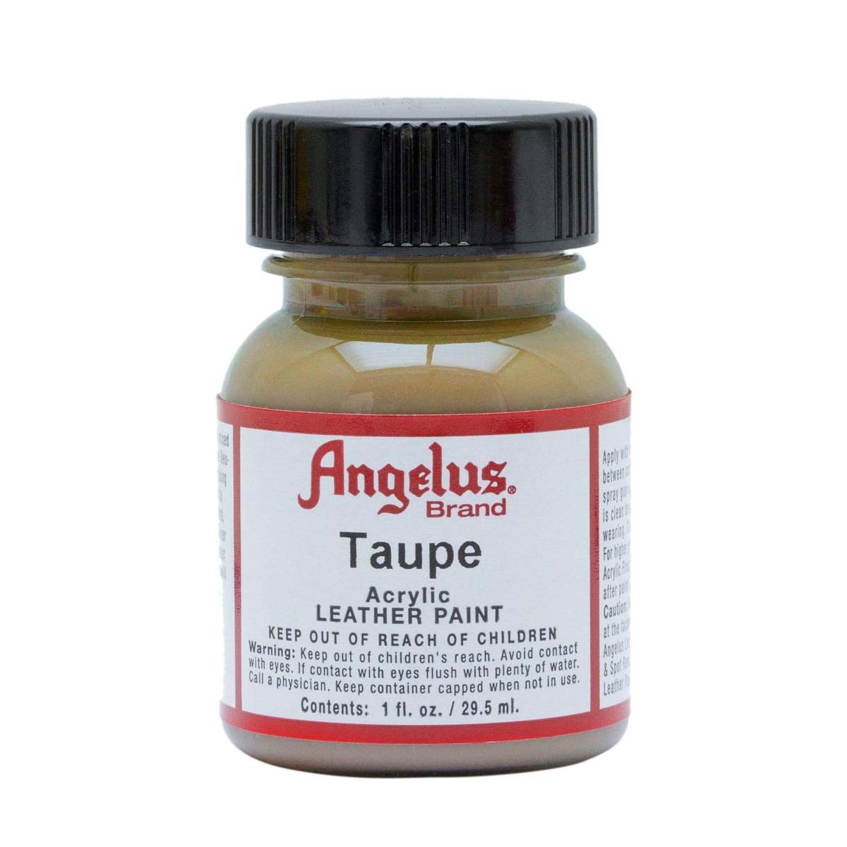Peinture acrylique pour cuir Angelus taupe 29,5 ml, teintures et peintures pour rénovation et décoration de cuir.