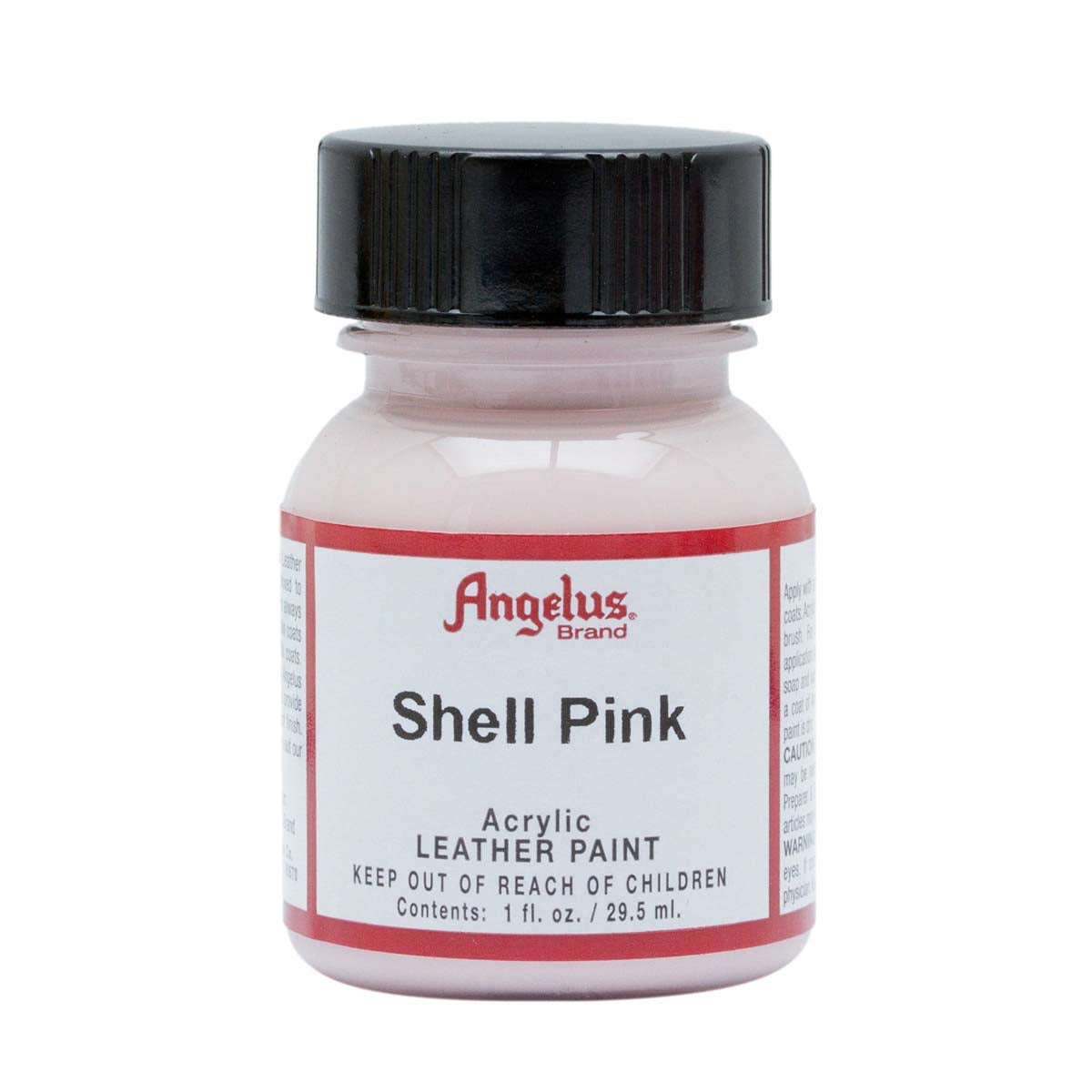 Peinture cuir acrylique Angelus Shell Pink, teinture pour cuir, 29,5 ml, couleur rose clair.