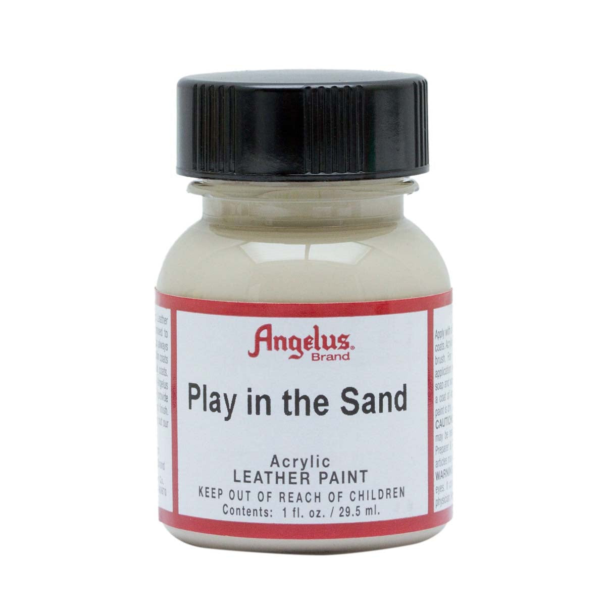 Peinture acrylique pour cuir Angelus, teinte Play in the Sand, 29,5 ml, peinture de qualité pour projets créatifs sur cuir.