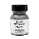 Peinture cuir acrylique métallisée Angelus Pewter 29,5 ml, teinture pour cuir avec finition métallique.