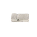 Fermoir bijou rectangulaire aimanté pour lacet plat, création de bijoux, finition métallique élégante, image montrant le fermoir.