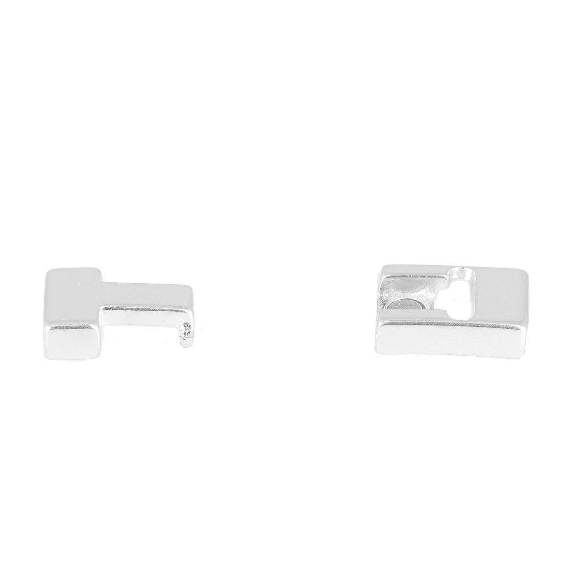 Fermoir bijou ISA aimanté pour lacet plat, création de bijoux, finition élégante et pratique, en métal argenté.