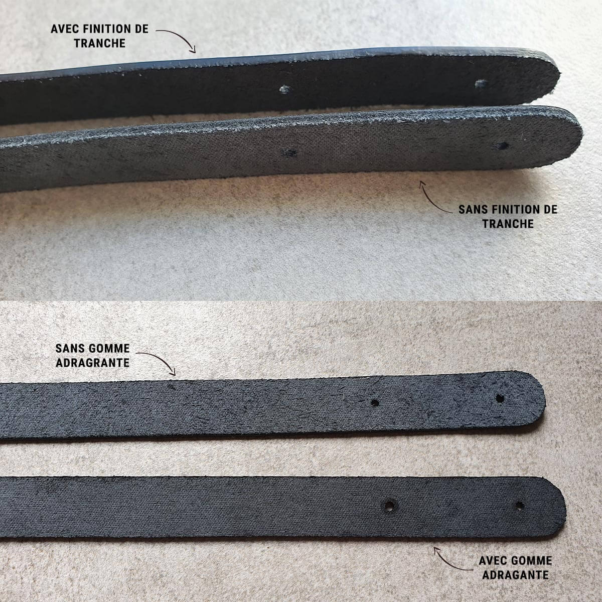 Anses en cuir pour sac cabas, paire de lanières de 70cm et 18mm, finition élégante, fabriquées par Autres.