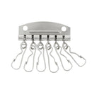 Attache porte-clés avec 6 mousquetons en nickel, boucle de fixation pour clés et accessoires, en bouclerie.