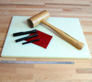 Billot de découpe Deco Cuir en ERTALON 400 x 300 mm, épaisseur 10 mm, surface résistante pour outils de travail du cuir