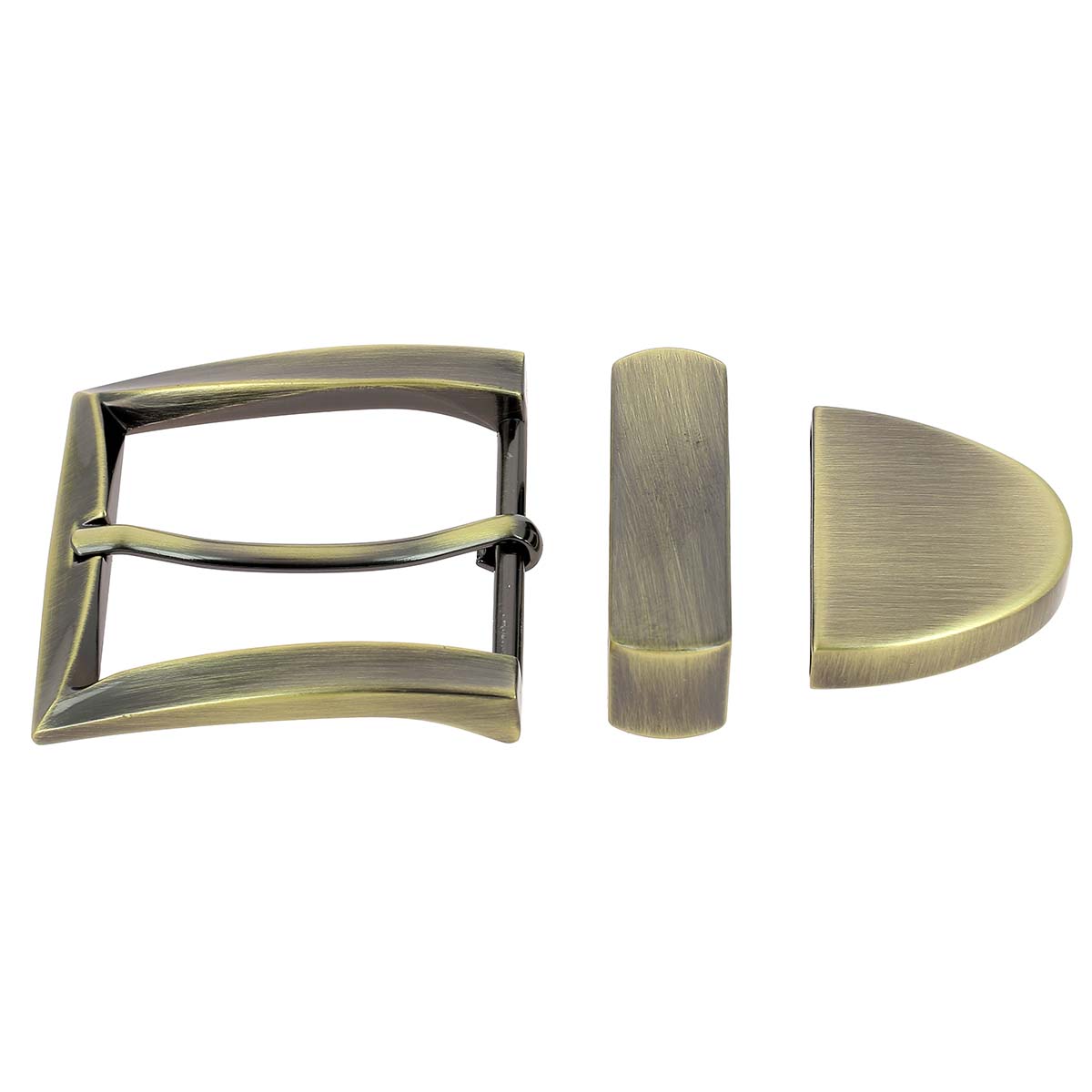 Boucle de ceinture en laiton vieillie 40mm, ensemble de 3 pièces, accessoires de bouclerie pour ceinture.