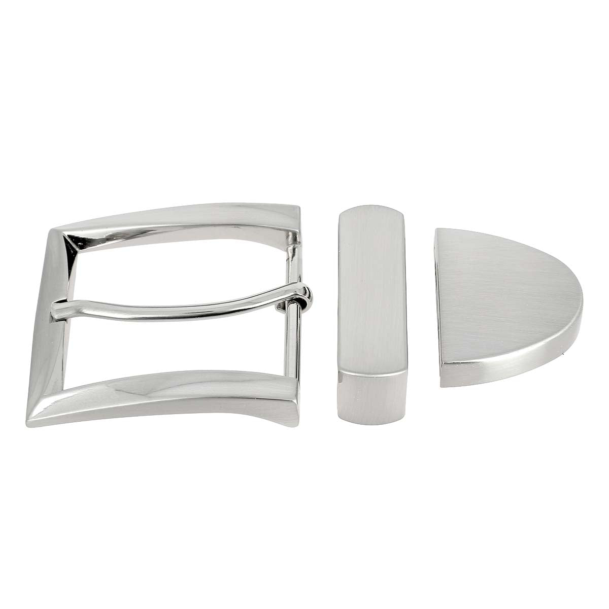 Boucle de ceinture en nickel de 40mm, ensemble de 3 pièces, bouclerie pour ceinture en acier robuste.