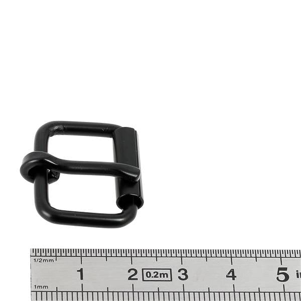 Boucle de ceinture en fil rond à rouleau DEV en noir mat, boucle de ceinture robuste pour accessoires de mode.