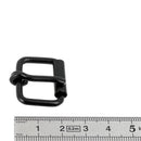 Boucle de ceinture en fil rond à rouleau DEV en noir mat, boucle de ceinture robuste pour accessoires de mode.