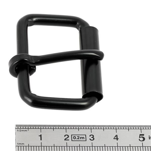 Boucle de ceinture en fil rond à rouleau noir mat, bouclerie pour ceinture, 40 mm, design simple et élégant.