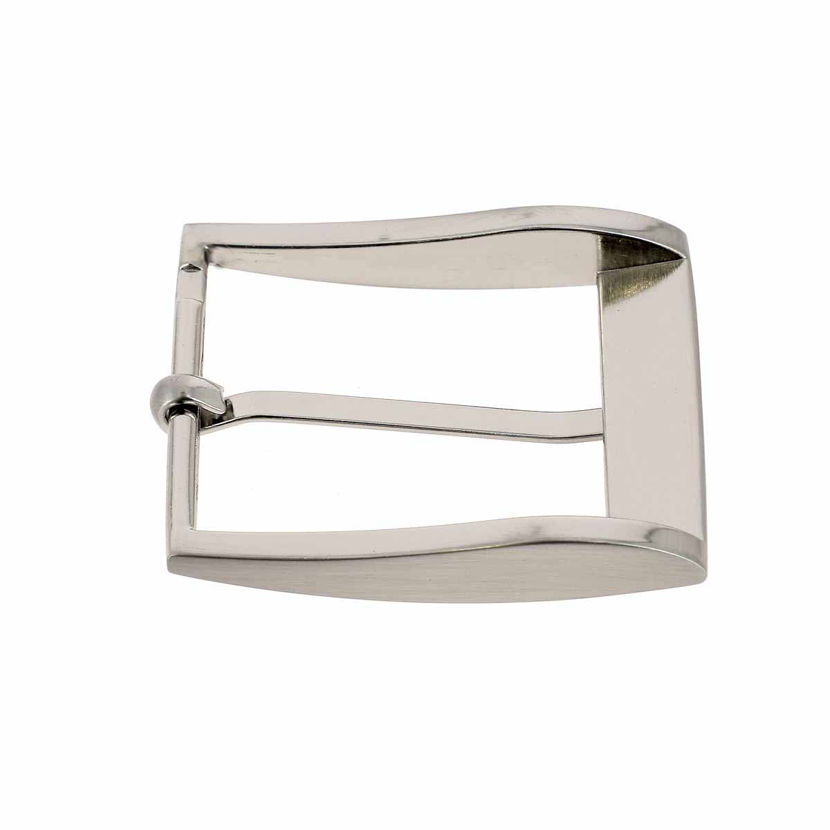 Boucle de ceinture ÉLI en nickel satiné, boucle de 40 mm, pour ceinture élégante et robuste.