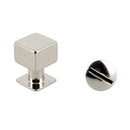 Bouton de col à vis CUBE de 8 mm en nickelé avec vis de 3x7 mm, accessoire de mode ou couture.