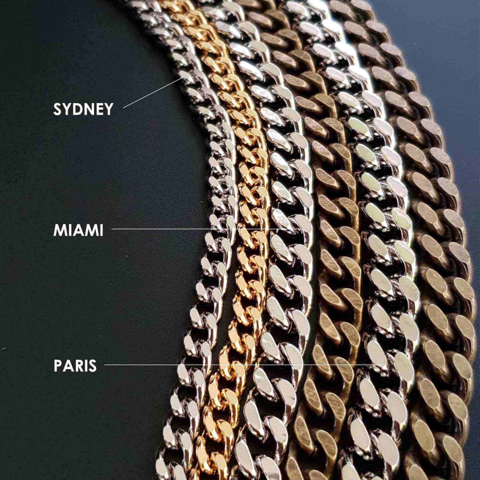 Chaîne de sac en métal Sydney d'Autres, vue en gros plan, longueur de 10 cm, accessoire pour sacs.