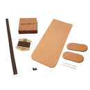 Kit couture d'angle La Choupette en cuir marron choco, ensemble DIY pour créations en cuir, par Deco Cuir.