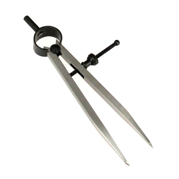 Compas à molette réglable avec pointe sèche, outil de mesure précis en métal pour dessin technique.