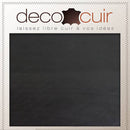 Peau de cuir noire en tannage végétal, épaisseur 2,5 mm, pour projets de maroquinerie ou couture.