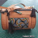 Peau de cuir végétal naturel de style classique, tannage végétal, 2ème choix, présenté en gros plan.