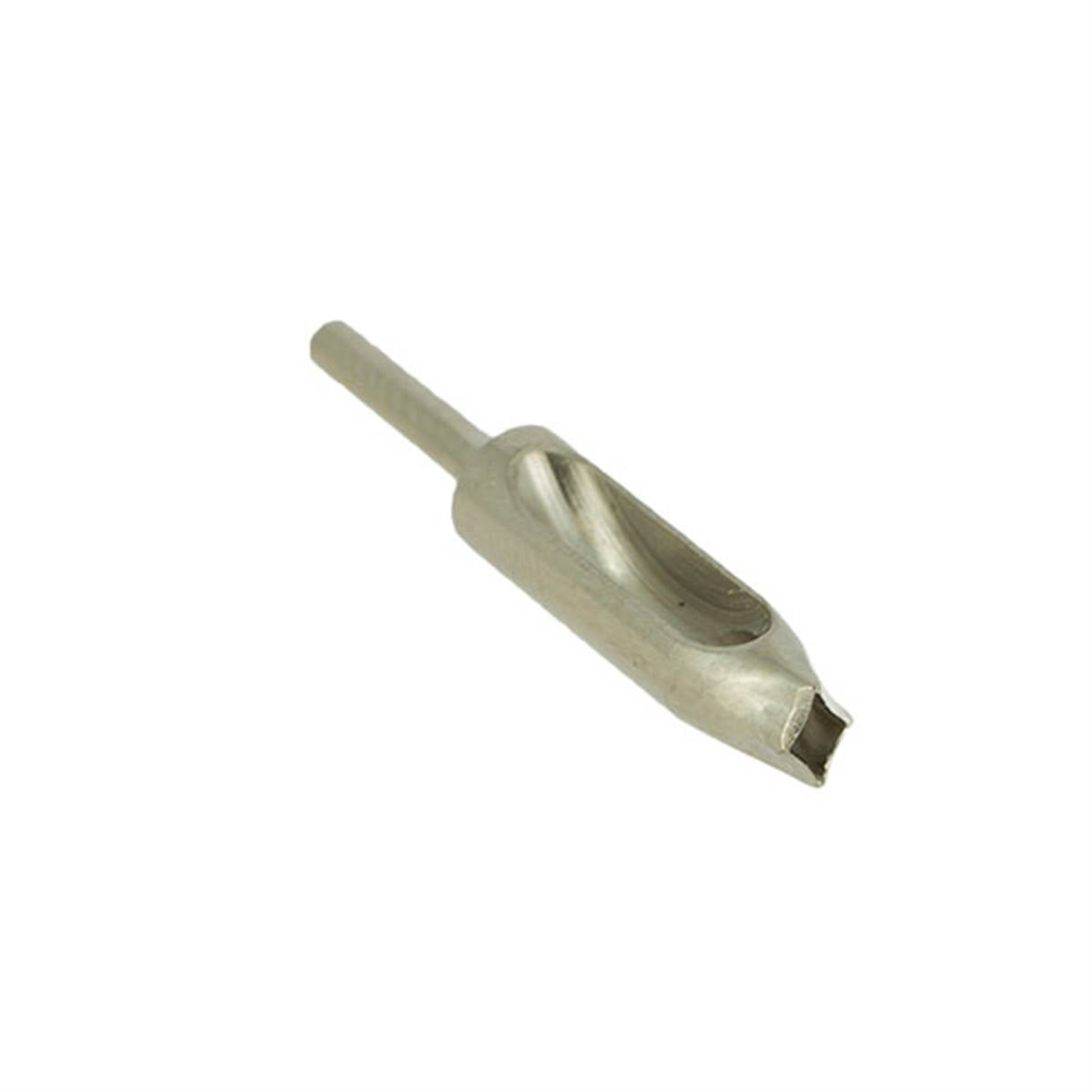 Outil emporte-pièce de précision en forme de losange, 5 mm, pour découpe précise, image montrant la pièce en métal.