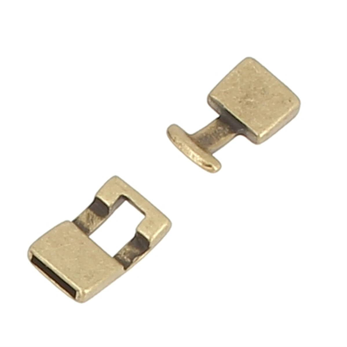 Fermoir bijou TESSA en laiton mat, pour création de bijoux, avec lacet plat, finition élégante et durable.