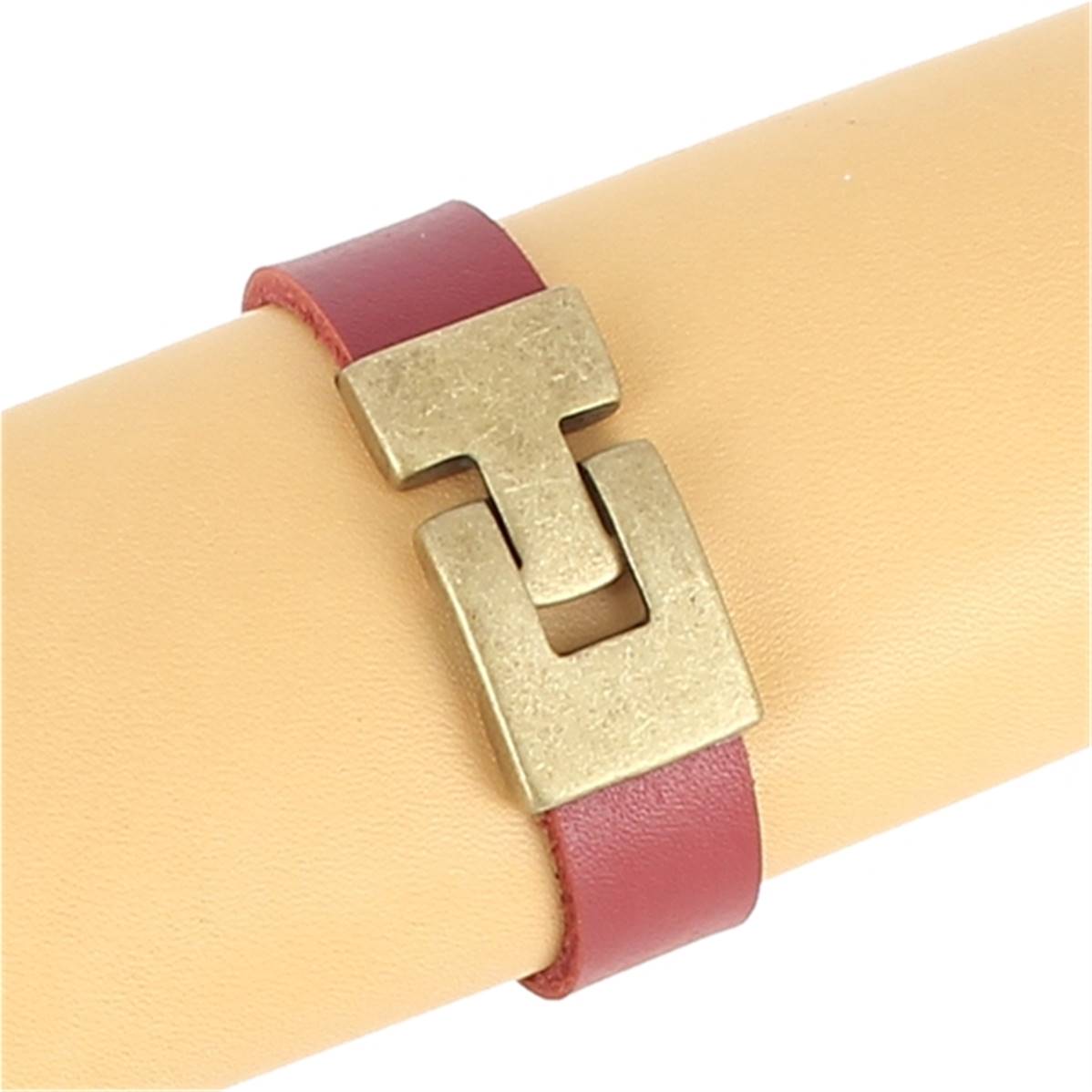 Fermoir bijou TESSA en laiton mat pour créations de bijoux, lacet plat, finition élégante, compatible avec divers projets de bijoux.