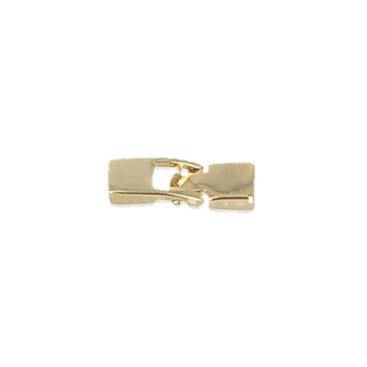 Fermoir bijou TESSA en laiton doré mat, pour créations de bijoux avec lacet plat, finition élégante et durable.
