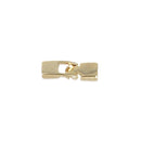 Fermoir bijou TESSA en laiton doré mat, pour créations de bijoux avec lacet plat, finition élégante et durable.