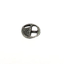 Fermoir de bijou en argent vieilli pour bracelet avec lacet plat de 5 mm, création de bijoux.