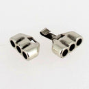 Fermoir bijou - Fermeture clip - Argent vieilli - 3 lacets ronds 5 mm - Deco Cuir