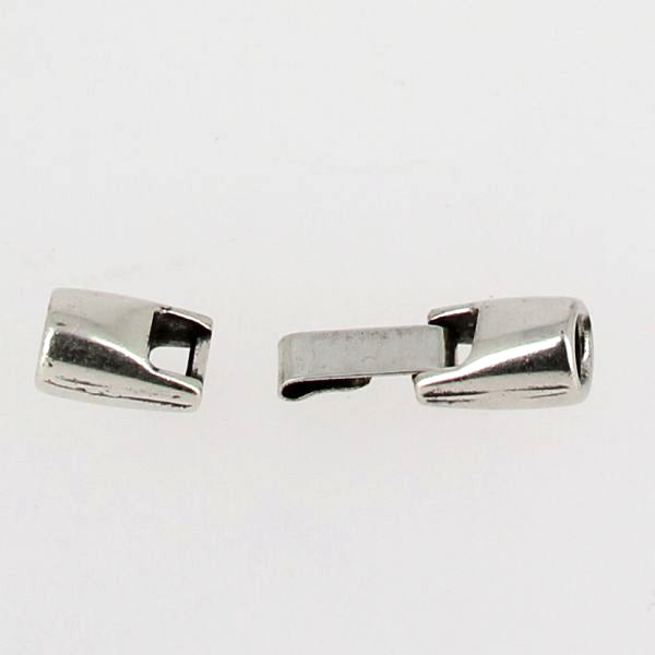 Fermoir bijou argent vieilli avec fermeture clip aimantée pour créations de bijoux, lacet rond, finition élégante.