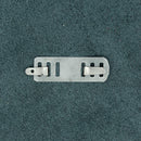 Fermoir pour sac rectangle Autres, 25x36mm, vue arrière, accessoire en métal pour fermeture de sac.